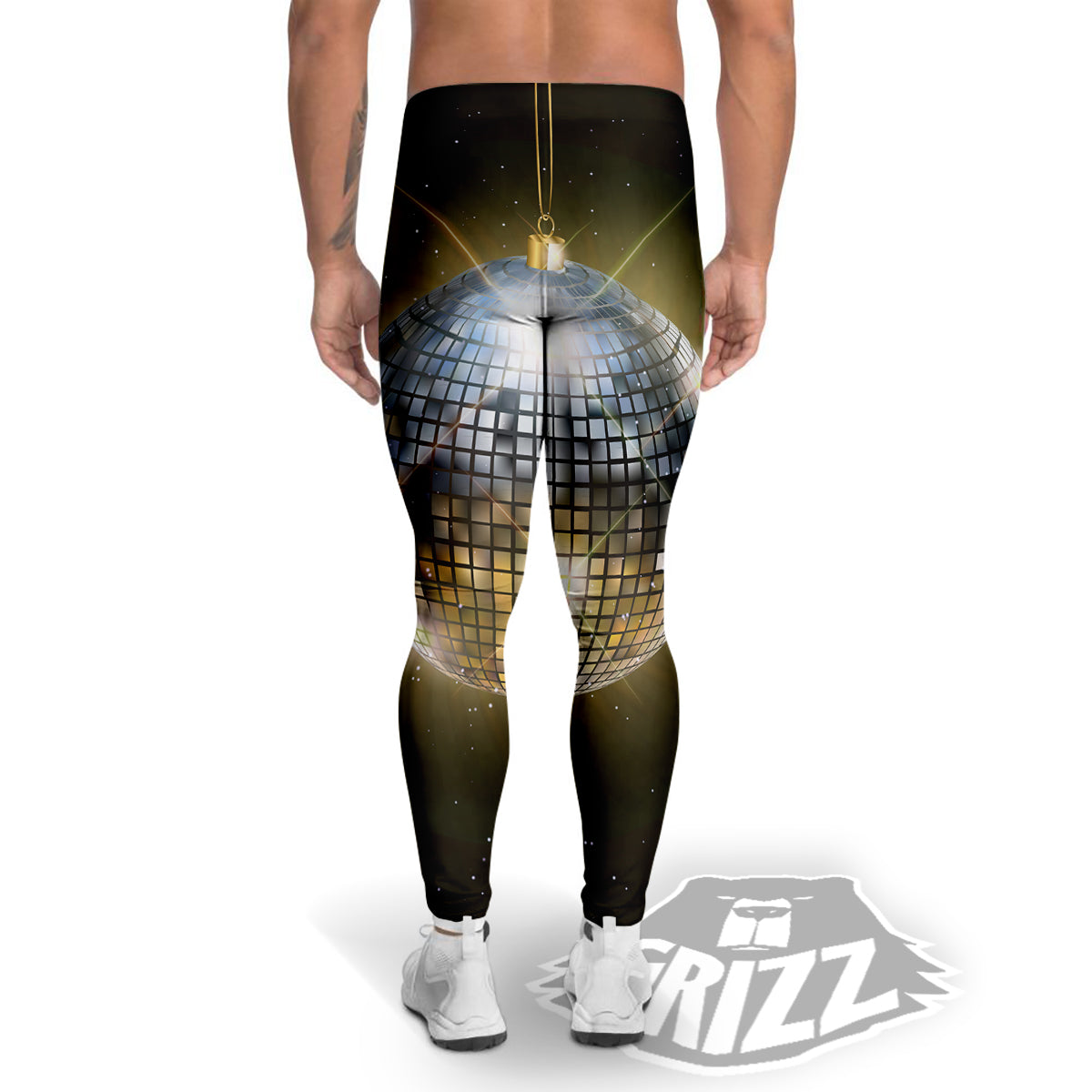 Disco Ball In Night Party Print Men's Leggings-grizzshop