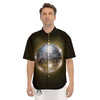 Disco Ball In Night Party Print Men's Short Sleeve Shirts-grizzshop