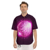 Disco Ball Light Pink Print Men's Short Sleeve Shirts-grizzshop