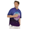 Disco Ball Purple Light Print Men's Short Sleeve Shirts-grizzshop