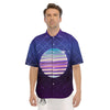 Disco Ball Purple Light Print Men's Short Sleeve Shirts-grizzshop