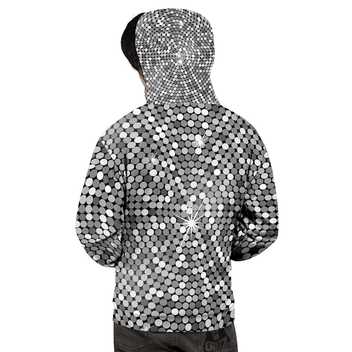 Disco Ball Texture Print Men's Hoodie-grizzshop