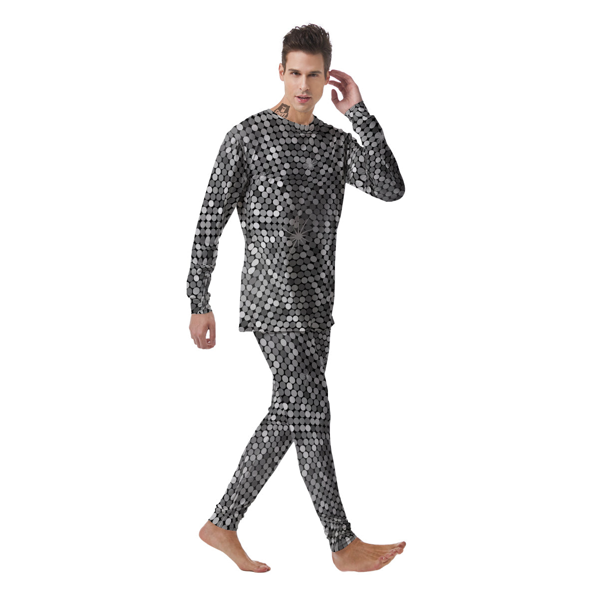 Disco Ball Texture Print Men's Pajamas-grizzshop