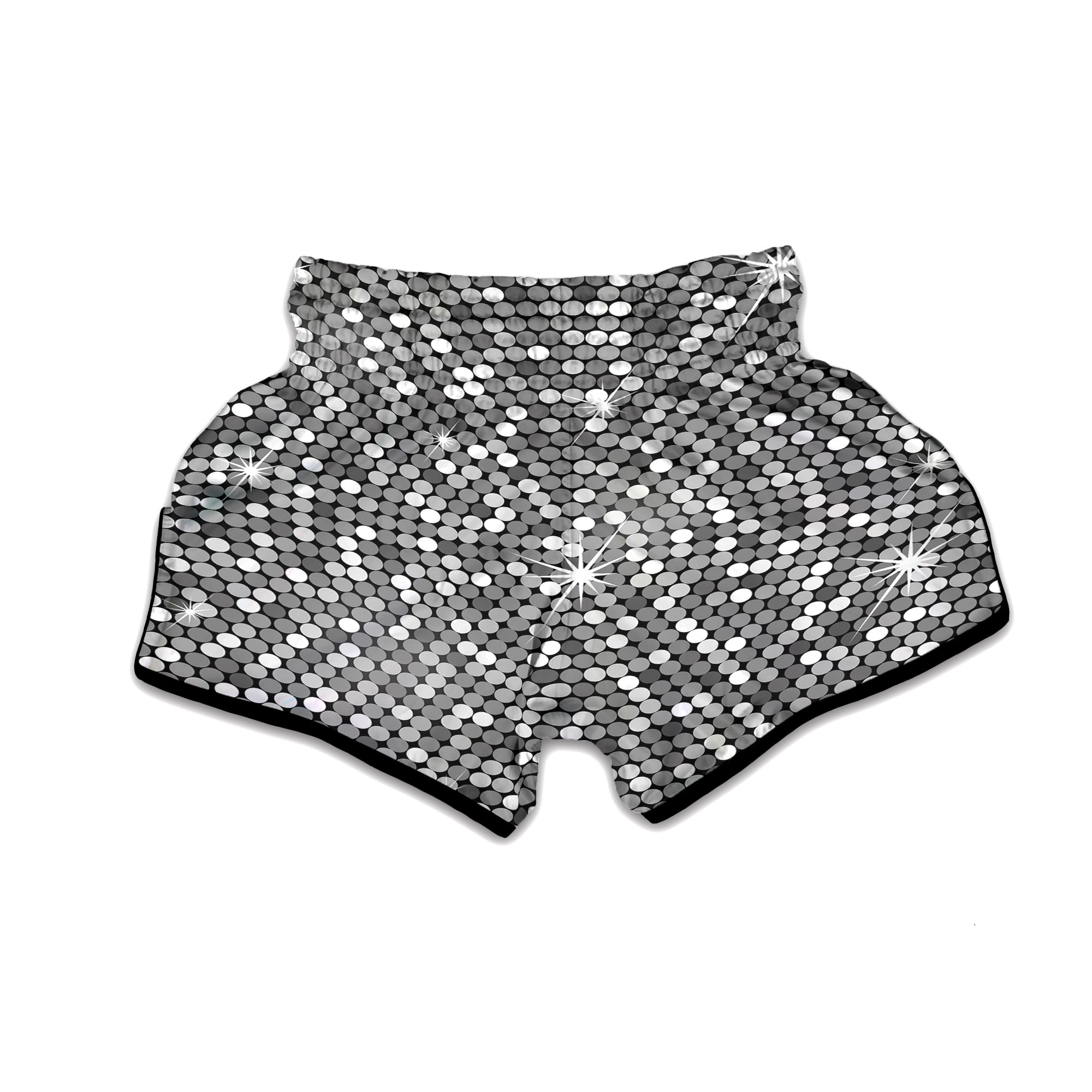 Disco Ball Texture Print Muay Thai Boxing Shorts-grizzshop