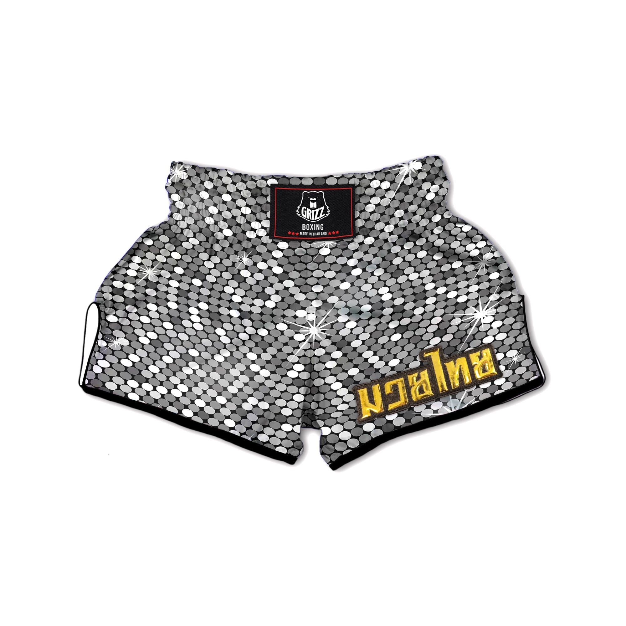 Disco Ball Texture Print Muay Thai Boxing Shorts-grizzshop