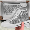 Disco Ball Texture Print White High Top Shoes-grizzshop