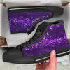 Disco Lights Purple Print Pattern Black High Top Shoes-grizzshop