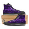 Disco Lights Purple Print Pattern Black High Top Shoes-grizzshop