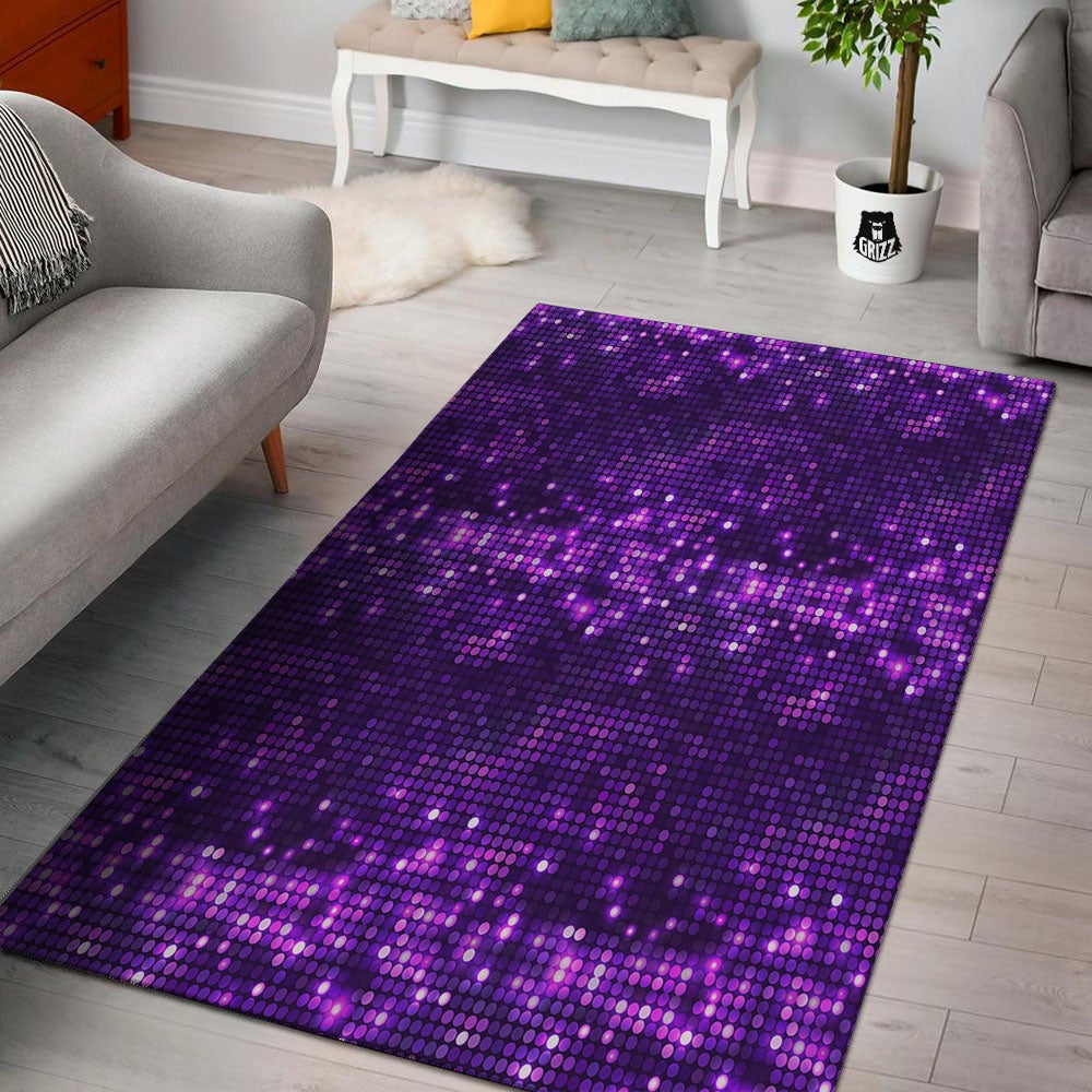 Disco Lights Purple Print Pattern Floor Mat-grizzshop