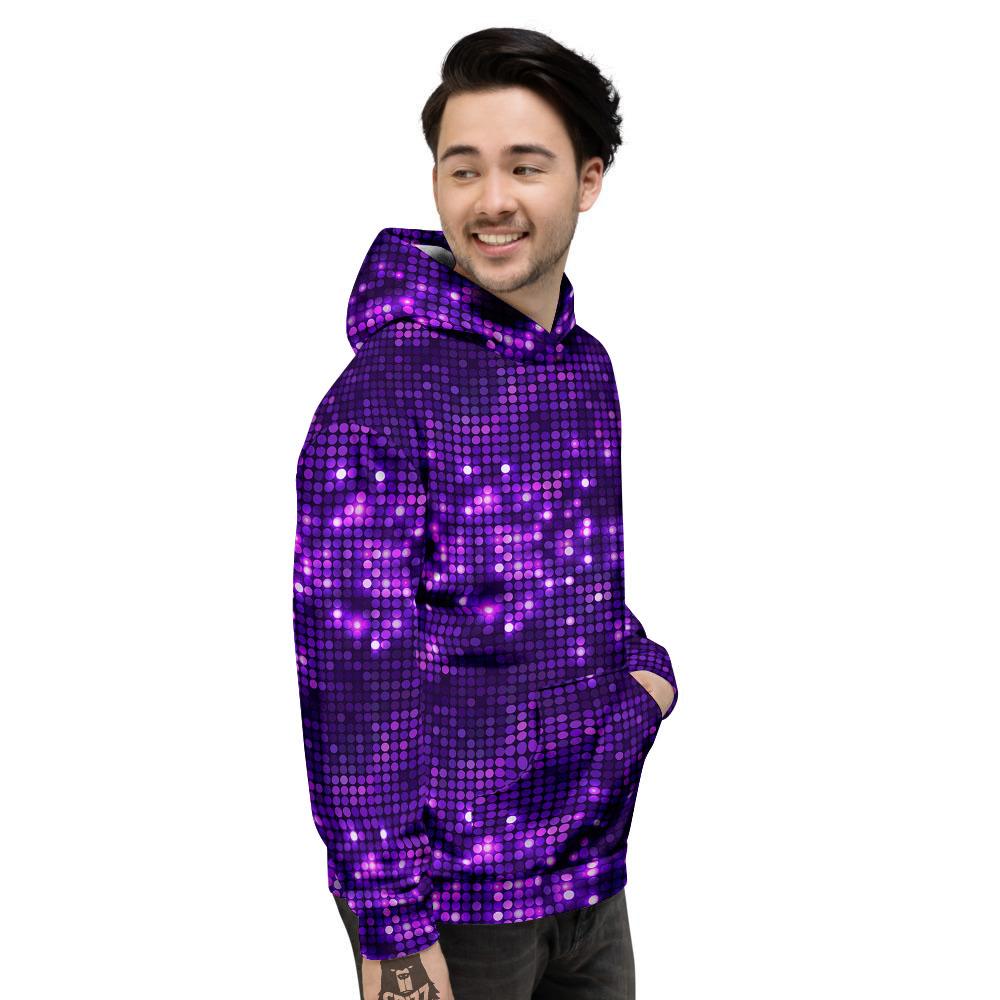 Disco Lights Purple Print Pattern Men's Hoodie-grizzshop