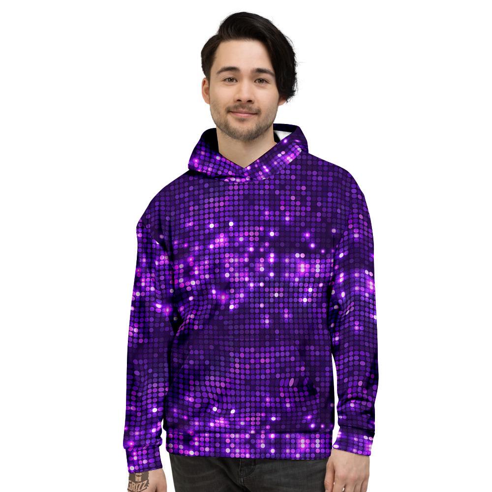 Disco Lights Purple Print Pattern Men's Hoodie-grizzshop