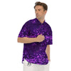 Disco Lights Purple Print Pattern Men's Short Sleeve Shirts-grizzshop