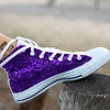 Disco Lights Purple Print Pattern White High Top Shoes-grizzshop