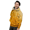 Disco Shiny Golden Texture Print Men's Hoodie-grizzshop