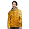 Disco Shiny Golden Texture Print Men's Hoodie-grizzshop