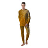 Disco Shiny Golden Texture Print Men's Pajamas-grizzshop