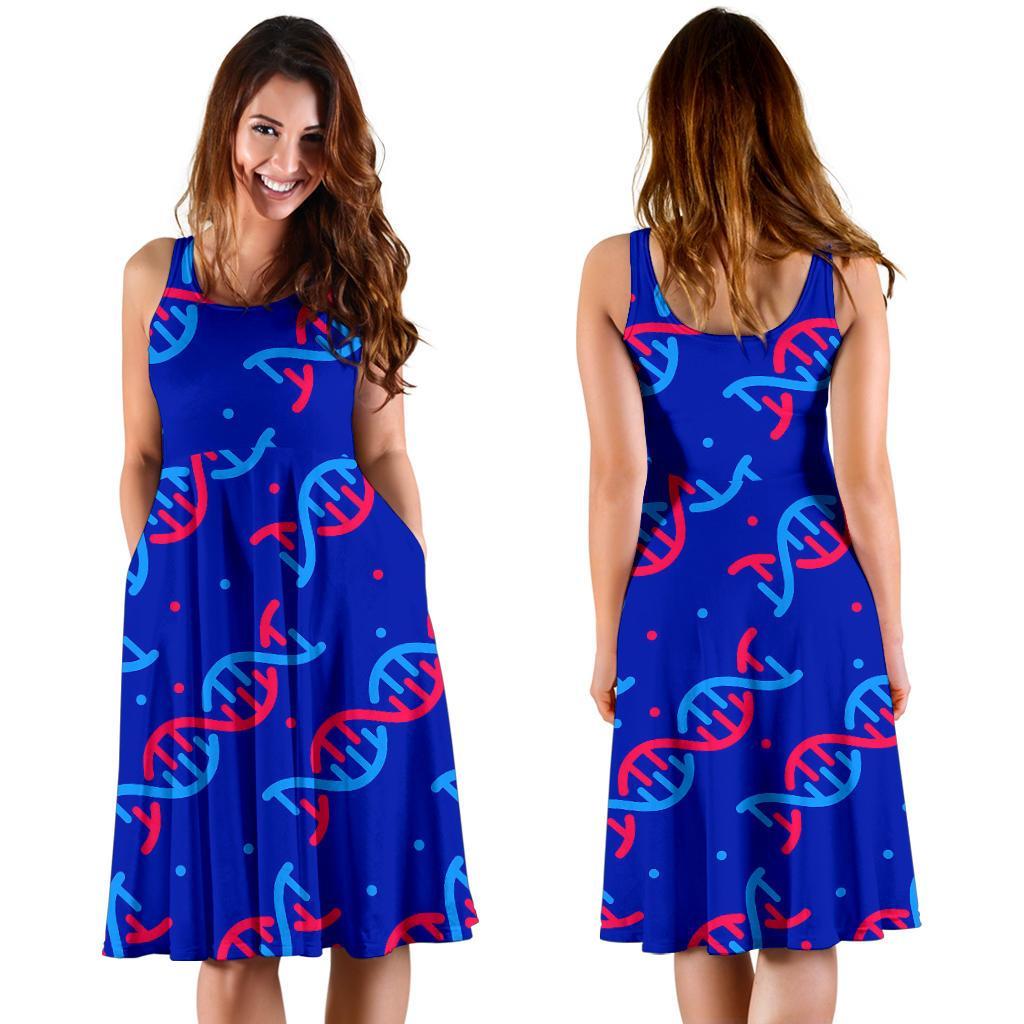 Dna Pattern Print Dress-grizzshop