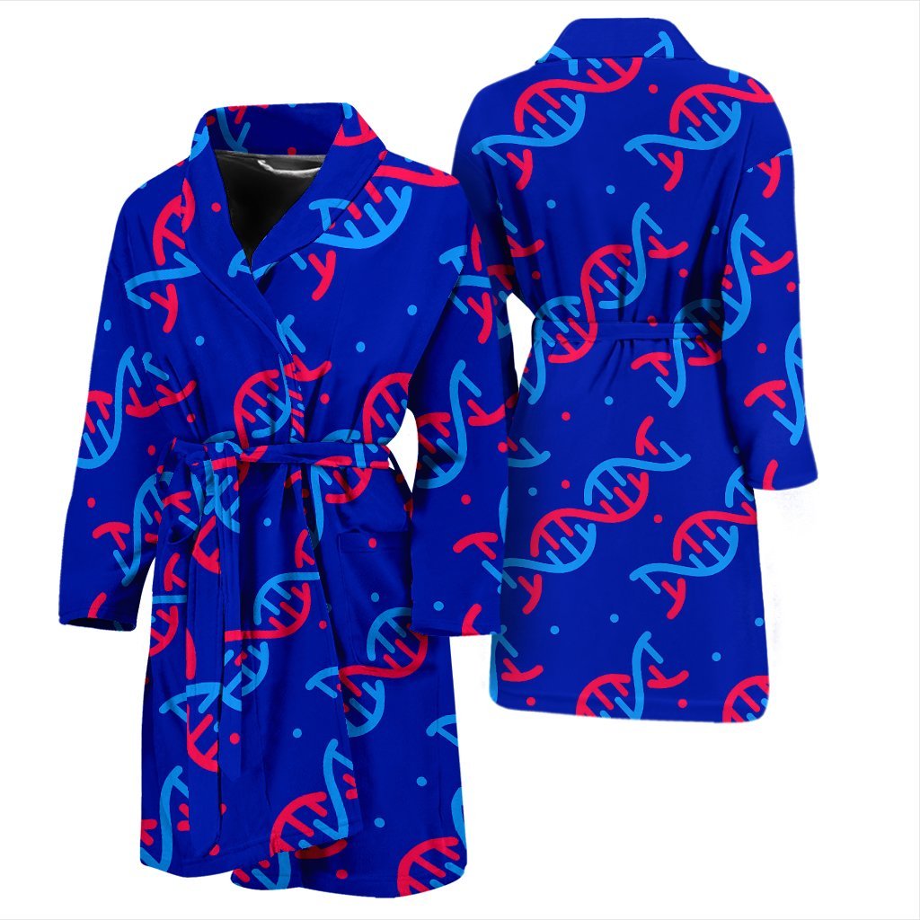 Dna Pattern Print Men Long Robe-grizzshop