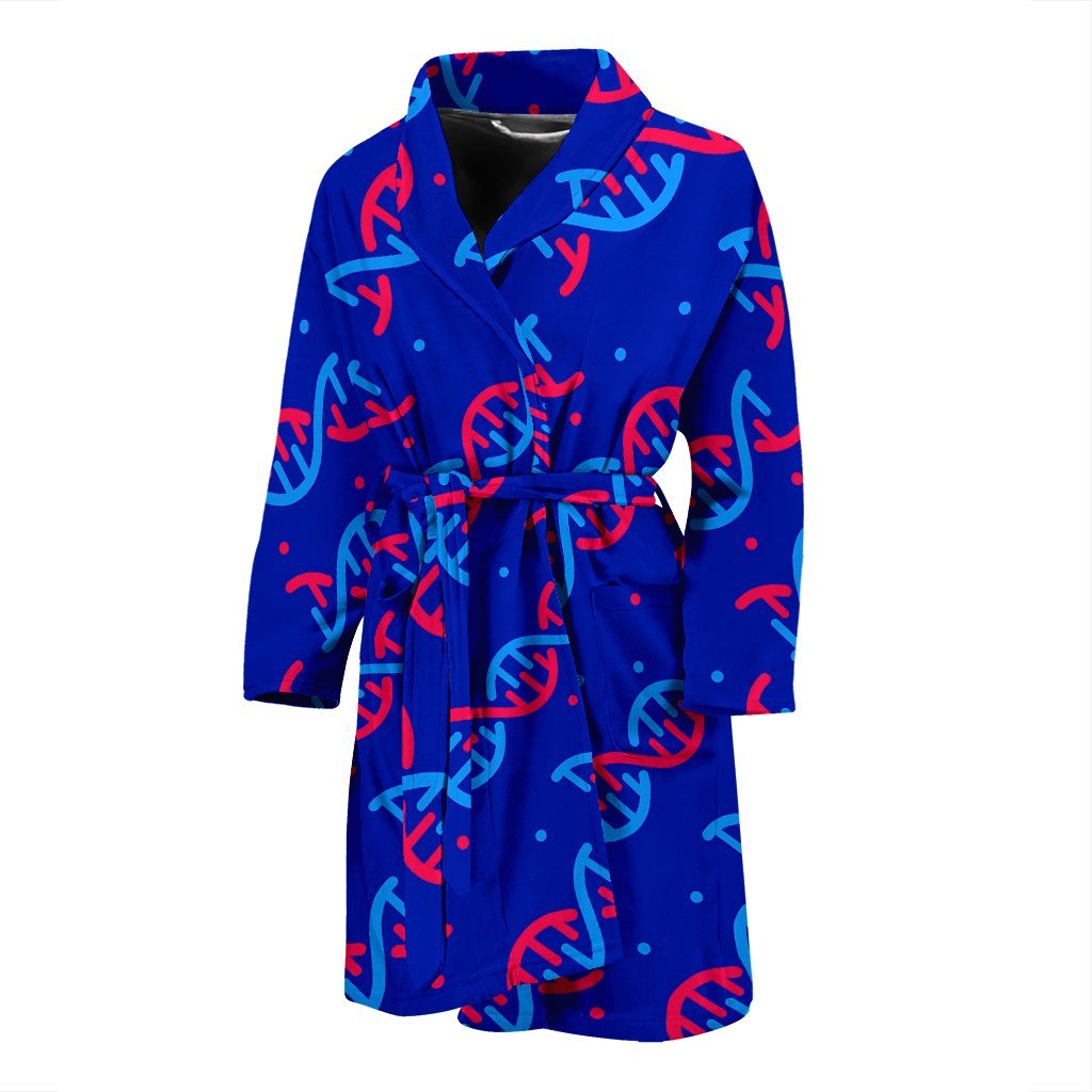 Dna Pattern Print Men Long Robe-grizzshop