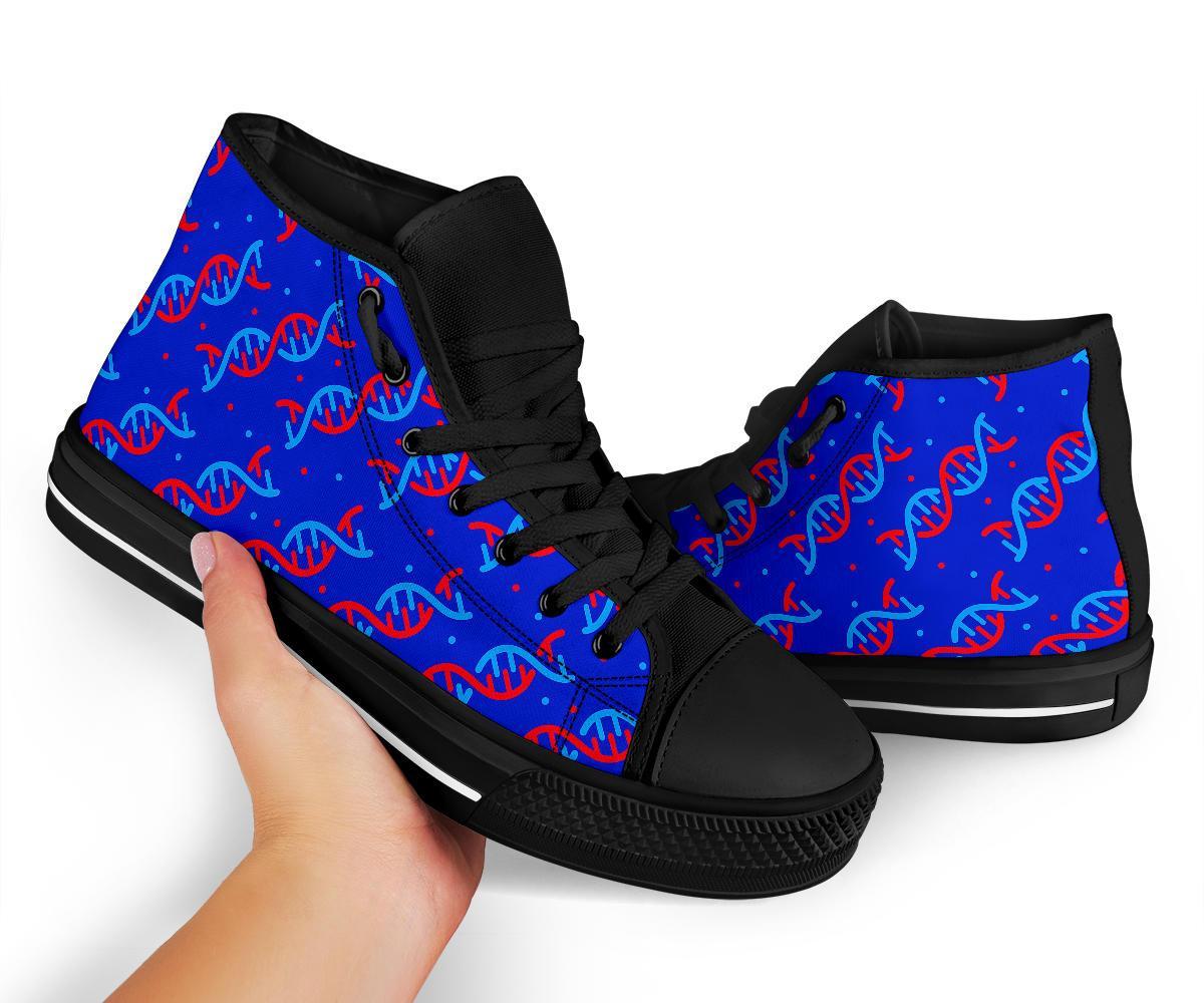 Dna Pattern Print Men Women's High Top Shoes-grizzshop