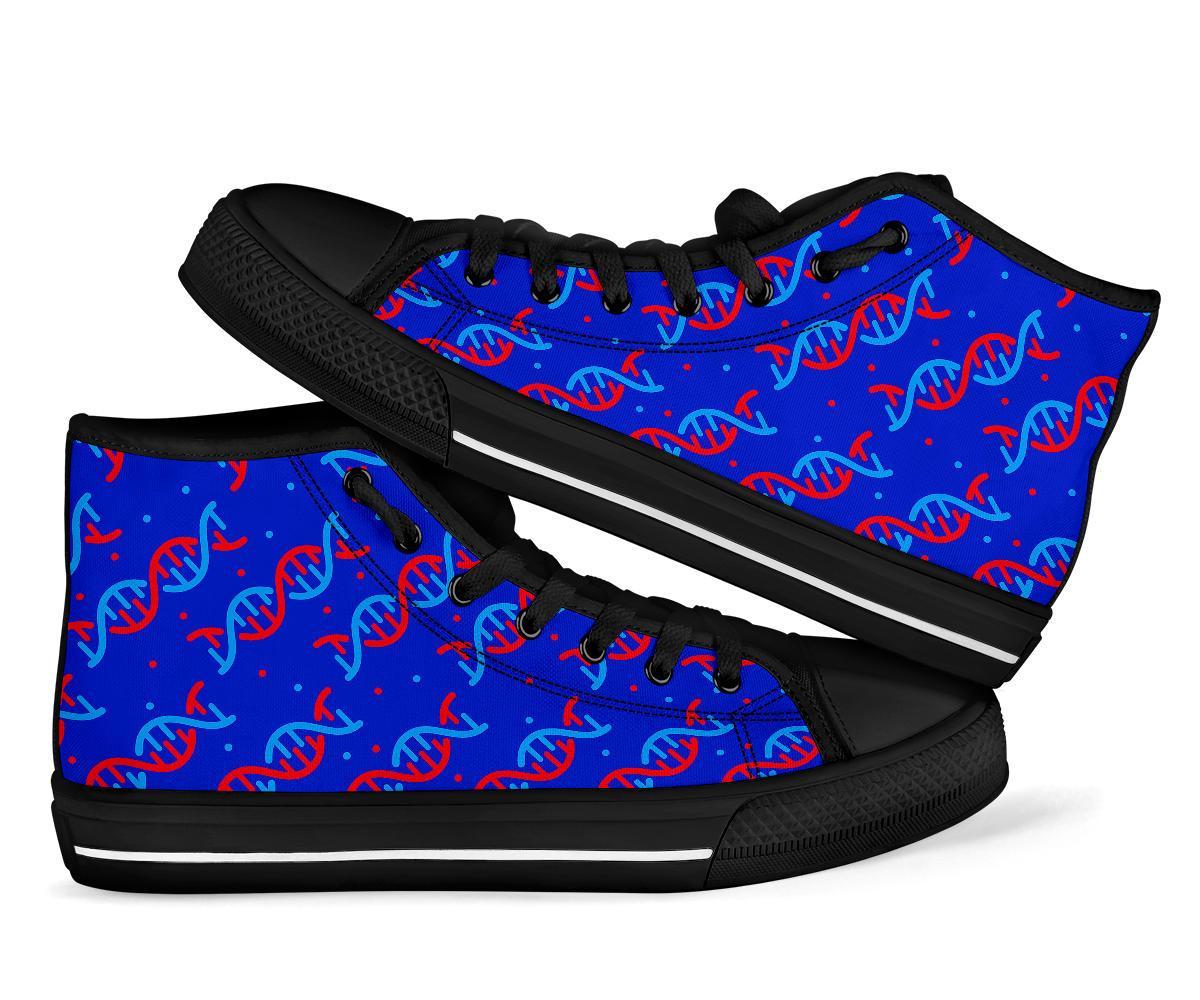 Dna Pattern Print Men Women's High Top Shoes-grizzshop