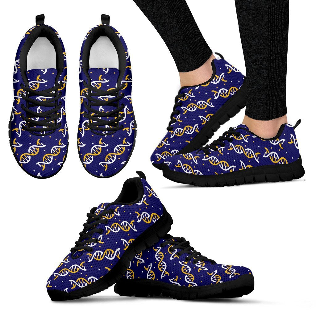 Dna Print Pattern Black Sneaker Shoes For Men Women-grizzshop