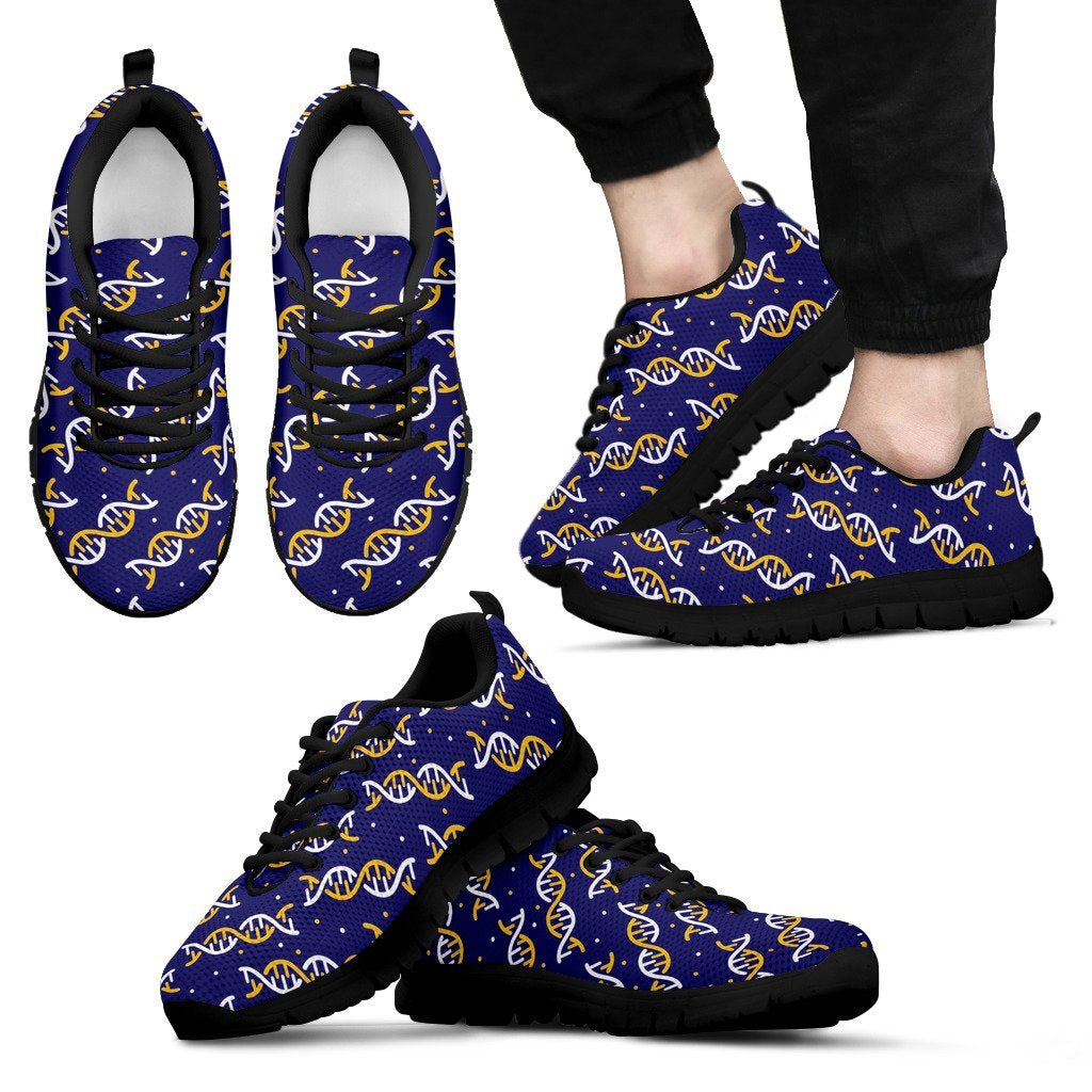 Dna Print Pattern Black Sneaker Shoes For Men Women-grizzshop