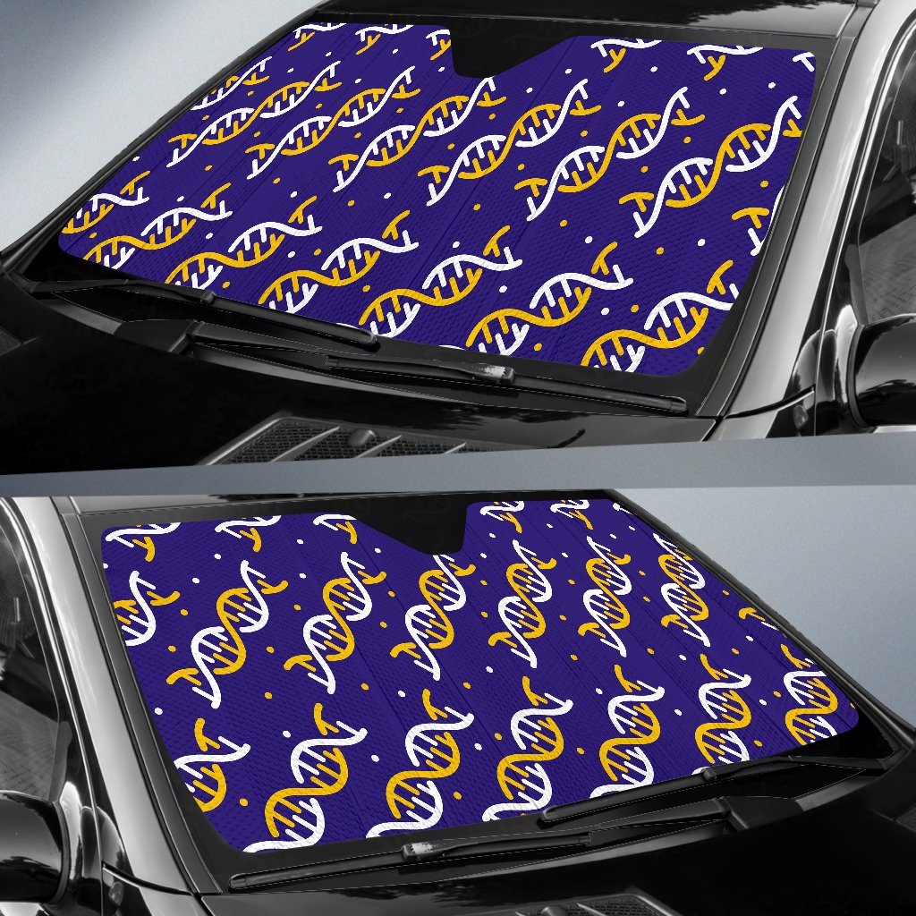 Dna Print Pattern Car Sun Shade-grizzshop