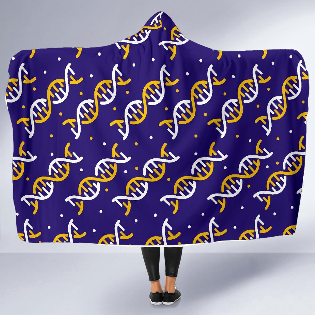 Dna Print Pattern Hooded Blanket-grizzshop