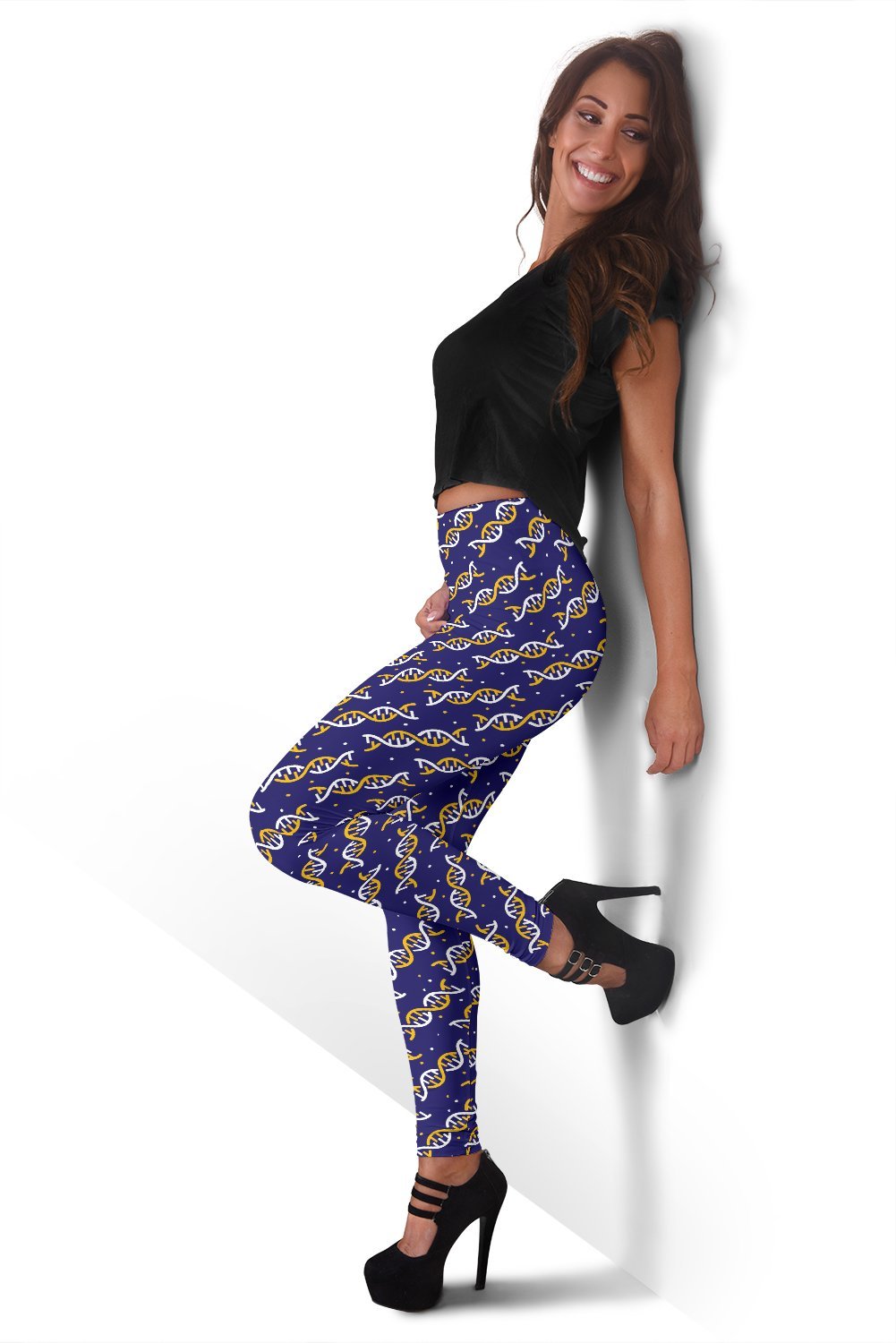 Dna Print Pattern Women Leggings-grizzshop