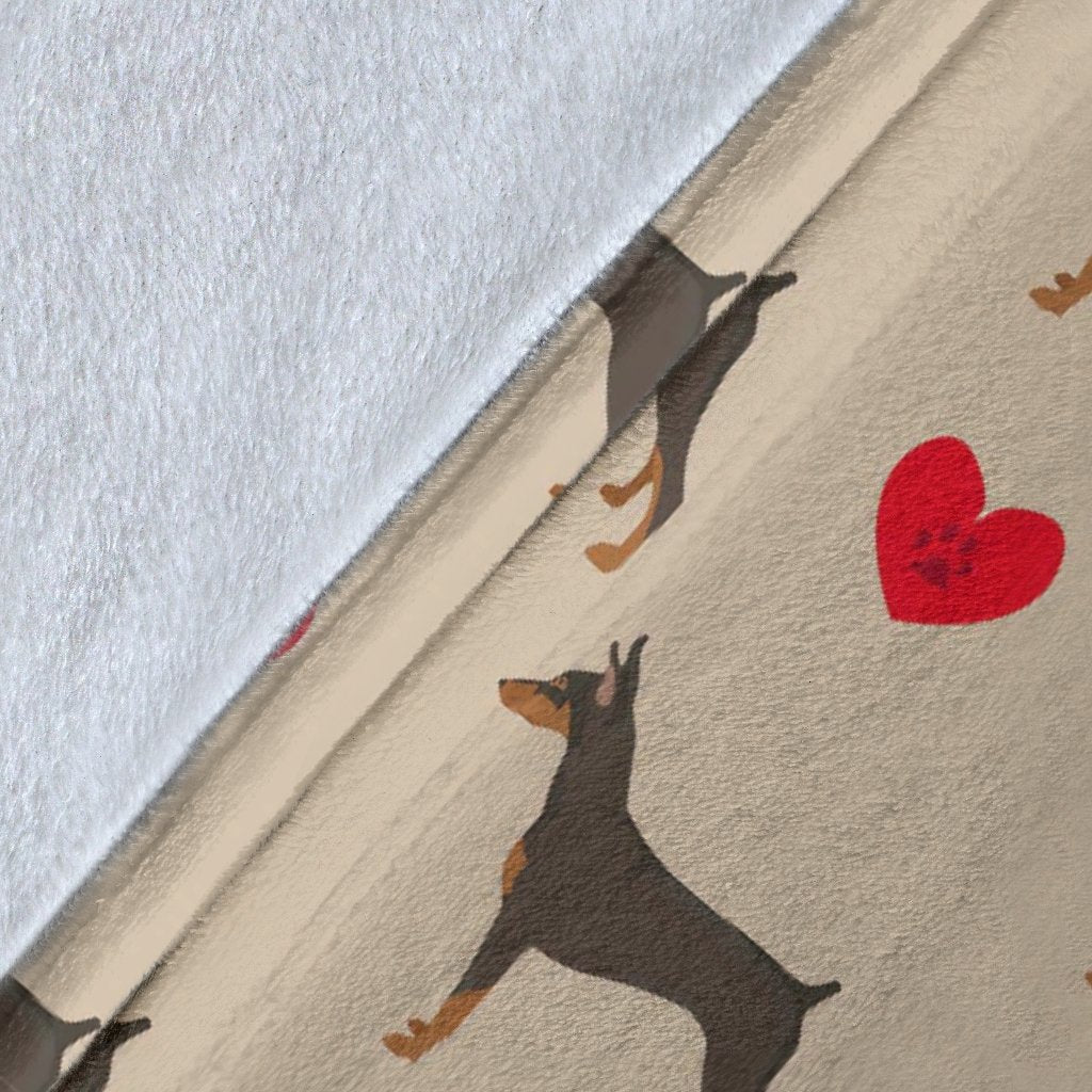 Doberman Dog Pattern Print Blanket-grizzshop