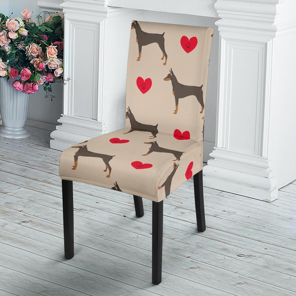 Doberman Dog Pattern Print Chair Cover-grizzshop