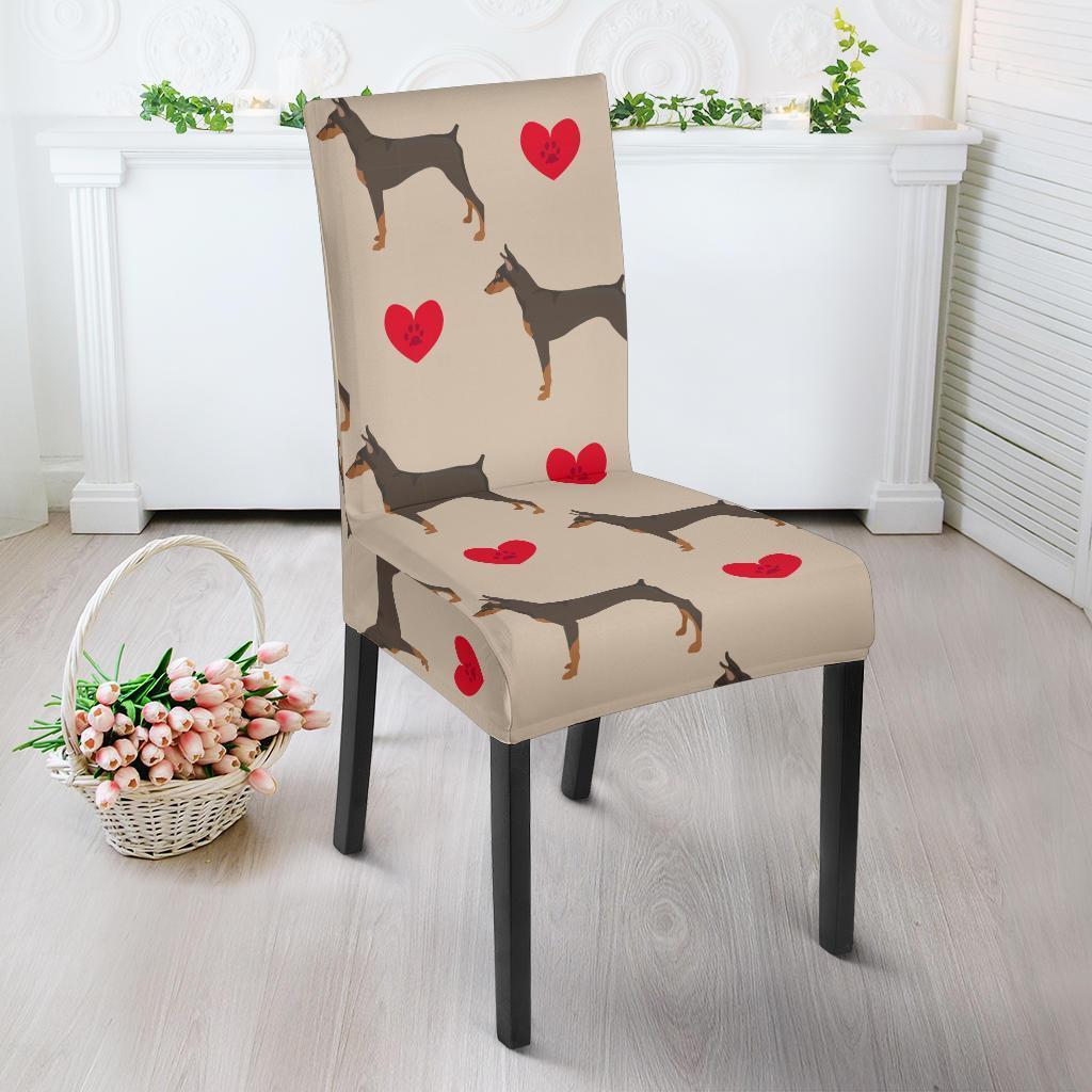 Doberman Dog Pattern Print Chair Cover-grizzshop