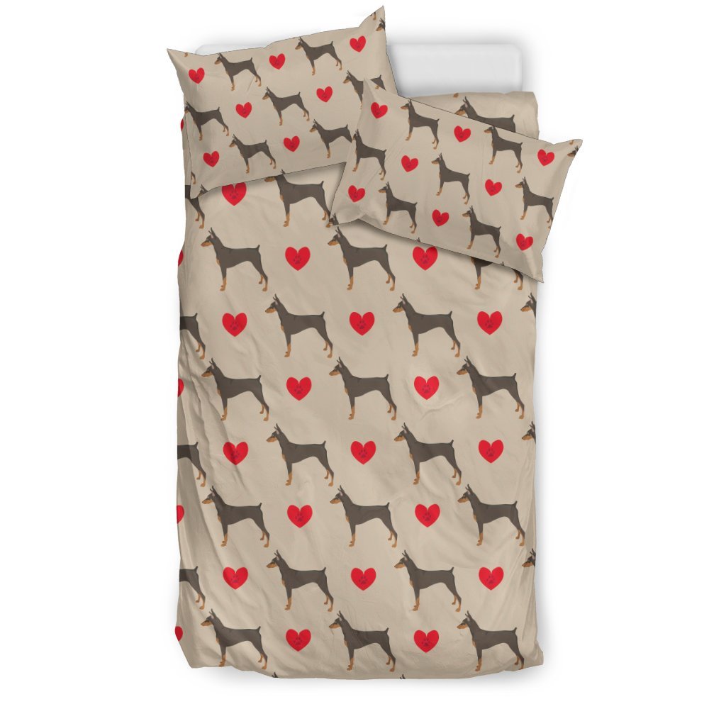 Doberman Dog Pattern Print Duvet Cover Bedding Set-grizzshop