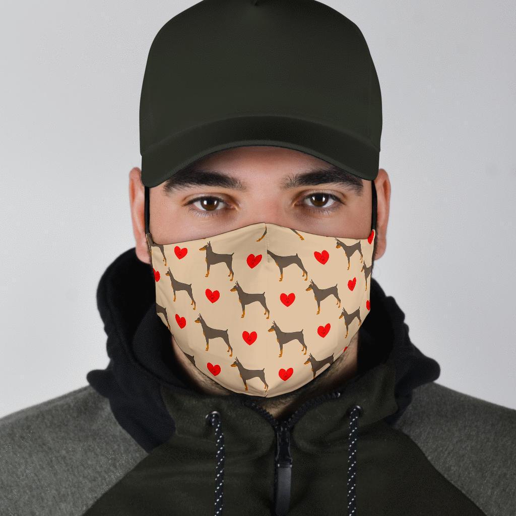 Doberman Dog Pattern Print Face Mask-grizzshop