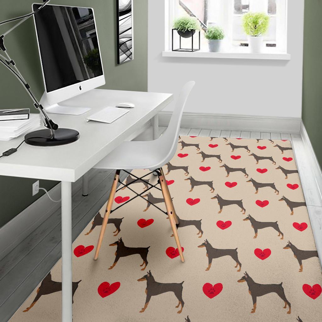 Doberman Dog Pattern Print Floor Mat-grizzshop