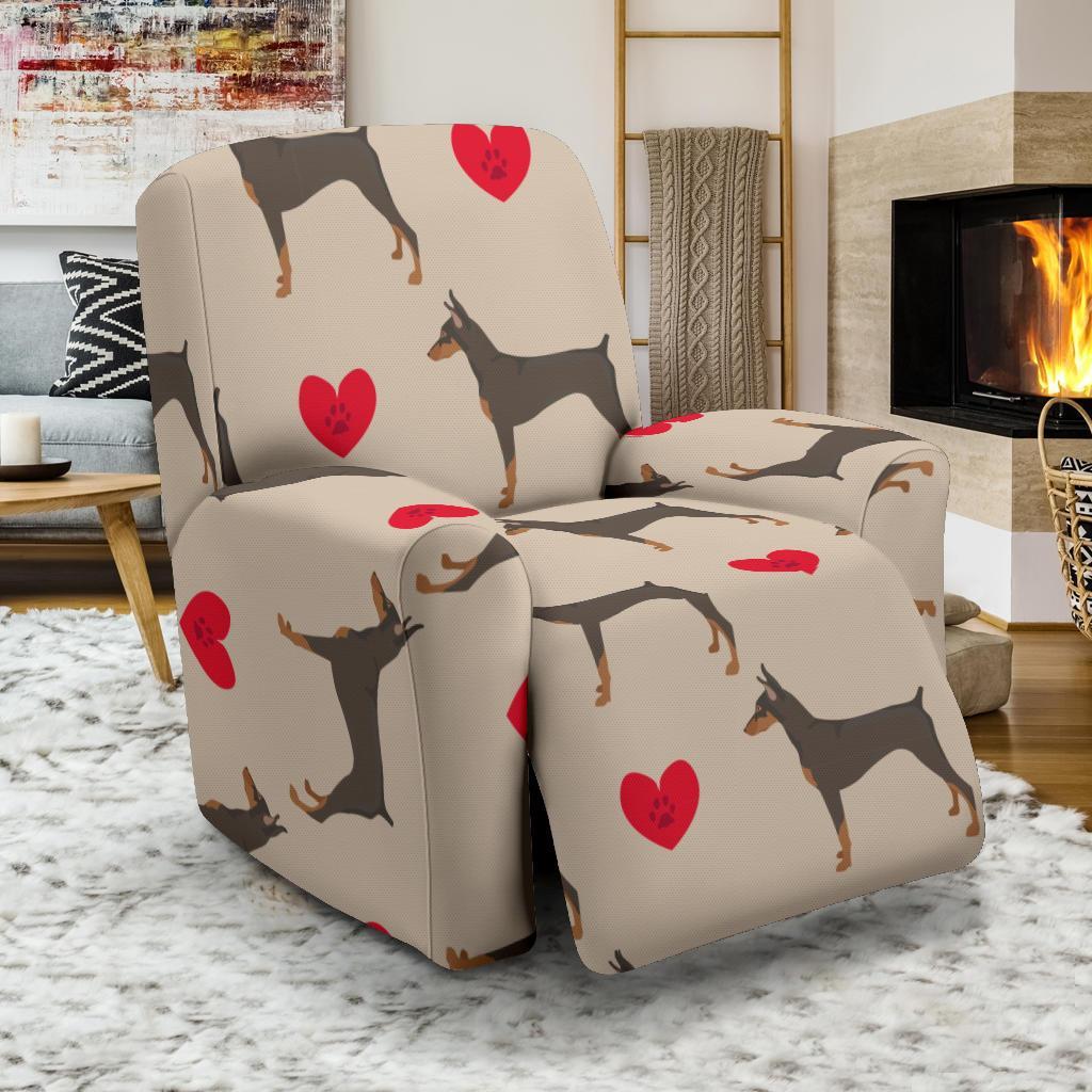 Doberman Dog Pattern Print Recliner Cover-grizzshop