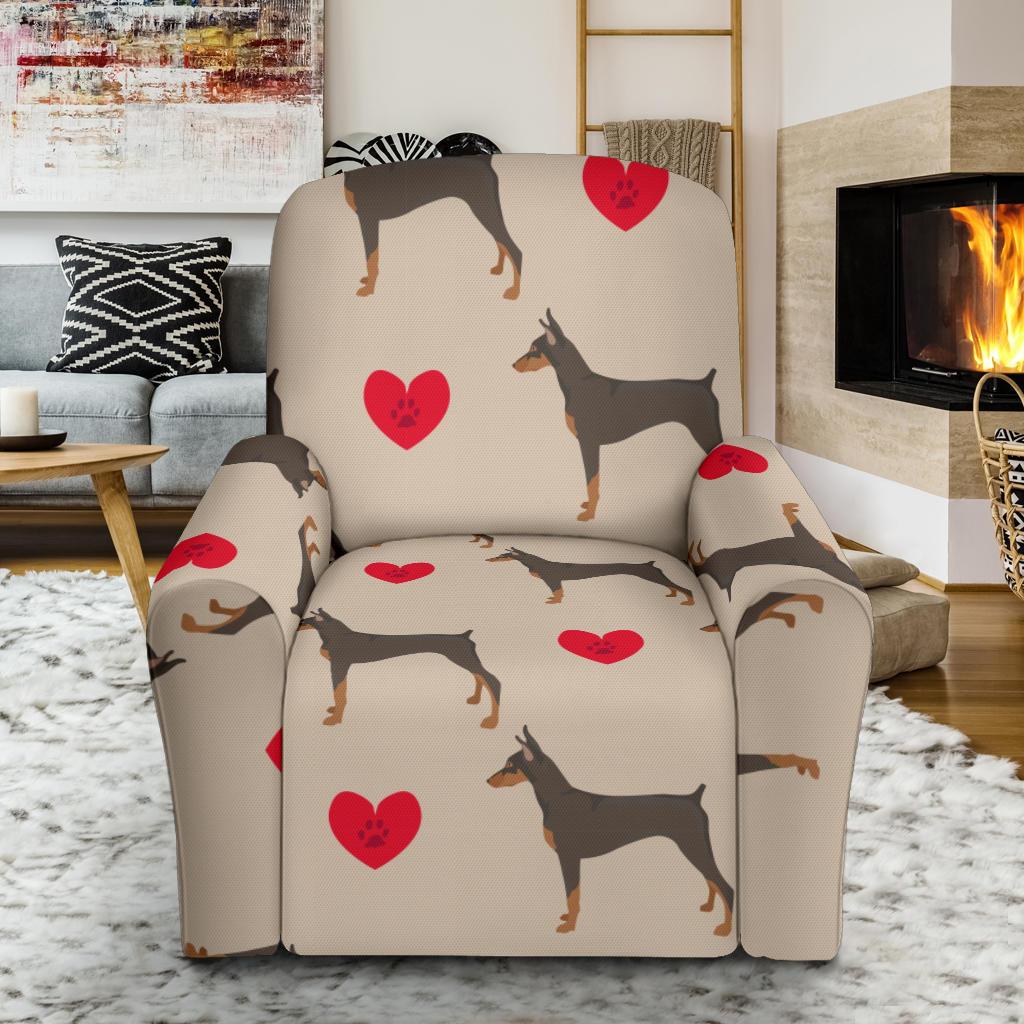 Doberman Dog Pattern Print Recliner Cover-grizzshop