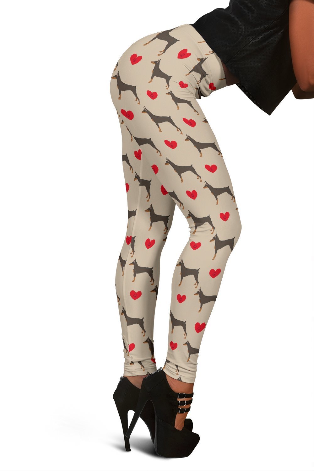 Doberman Dog Pattern Print Women Leggings-grizzshop