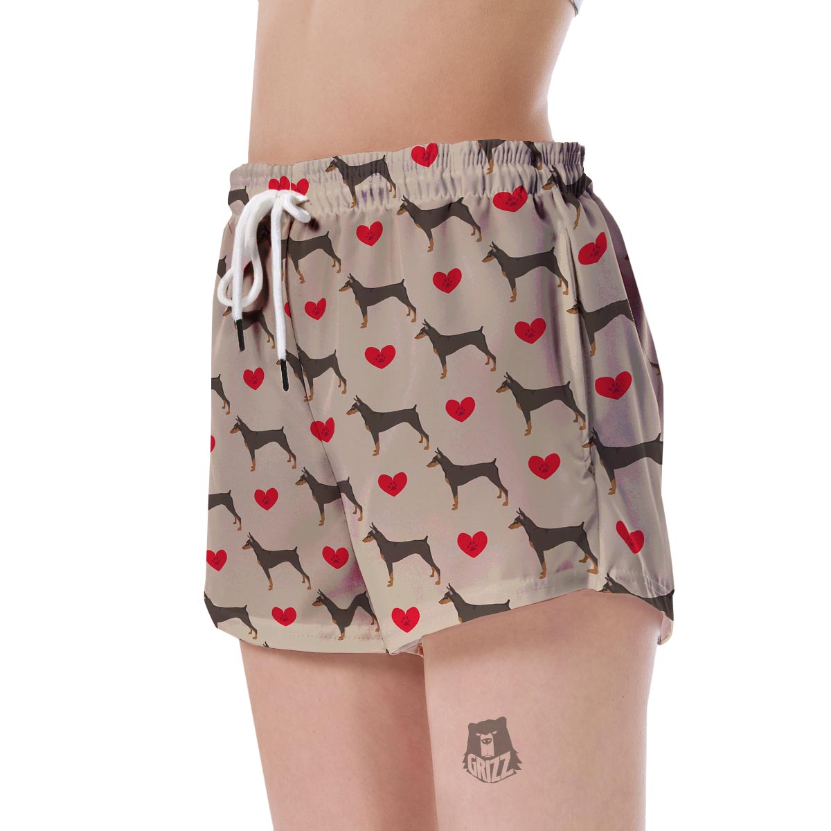 Doberman Dog Pattern Print Women's Shorts-grizzshop
