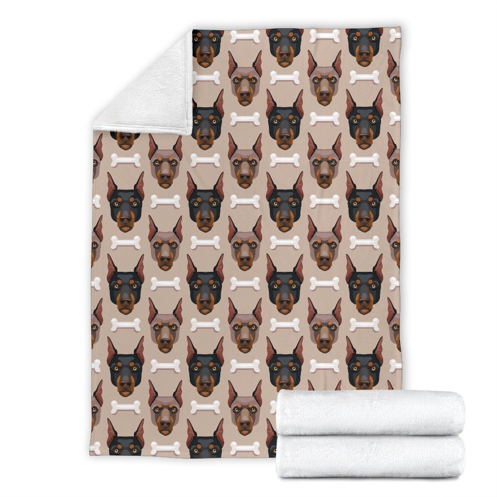 Doberman Dog Print Pattern Blanket-grizzshop