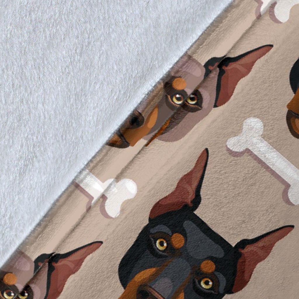 Doberman Dog Print Pattern Blanket-grizzshop