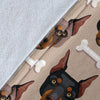 Doberman Dog Print Pattern Blanket-grizzshop