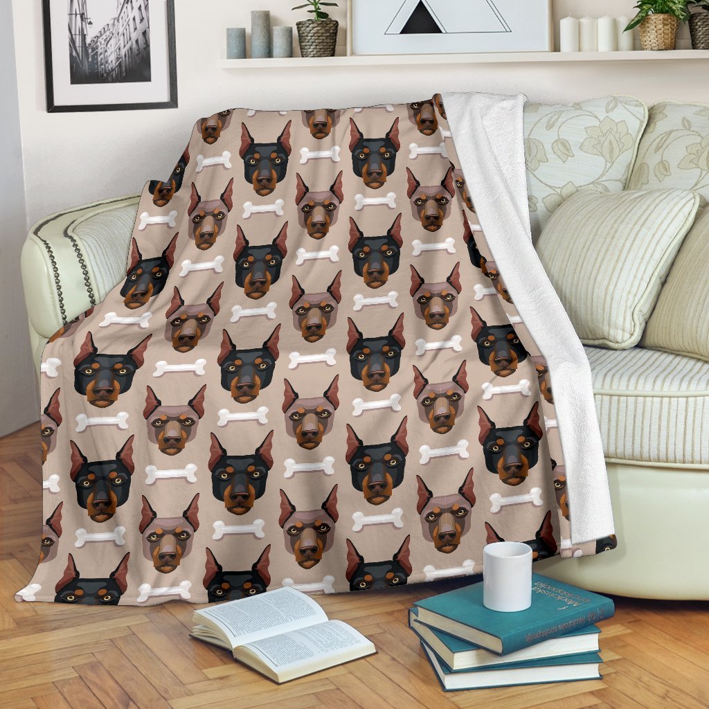 Doberman Dog Print Pattern Blanket-grizzshop