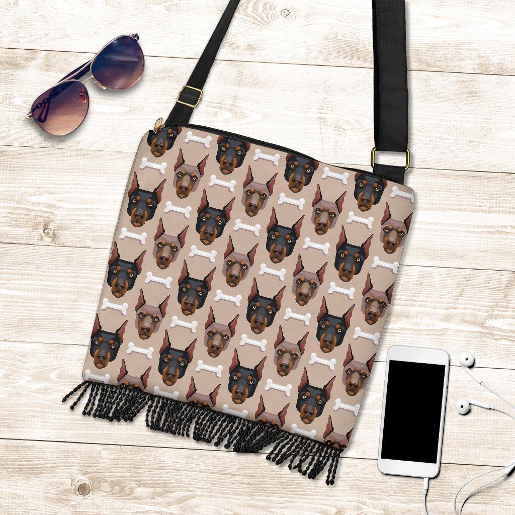 Doberman Dog Print Pattern Crossbody Bags-grizzshop