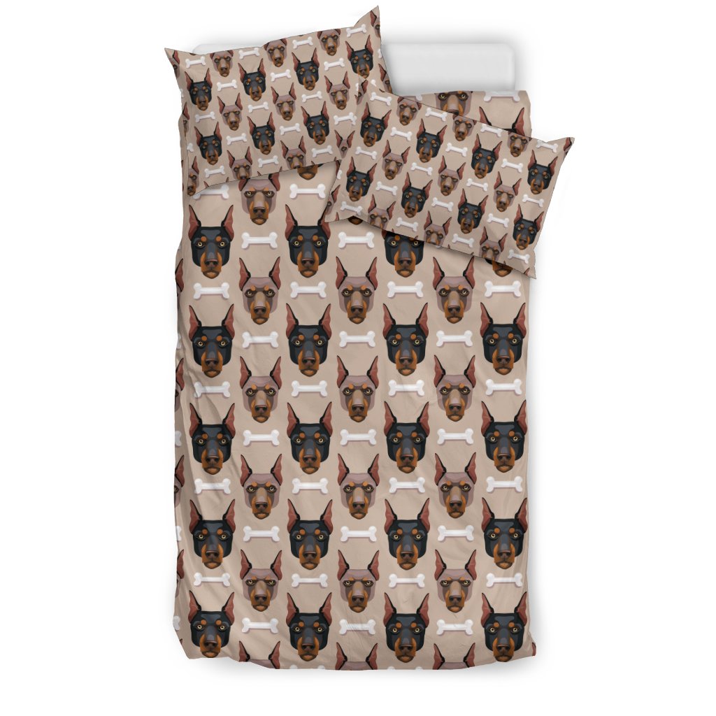 Doberman Dog Print Pattern Duvet Cover Bedding Set-grizzshop