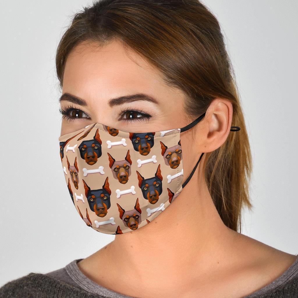 Doberman Dog Print Pattern Face Mask-grizzshop