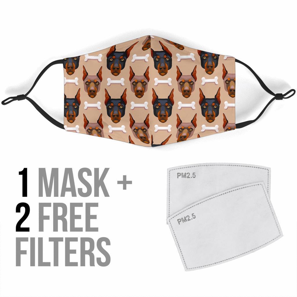 Doberman Dog Print Pattern Face Mask-grizzshop