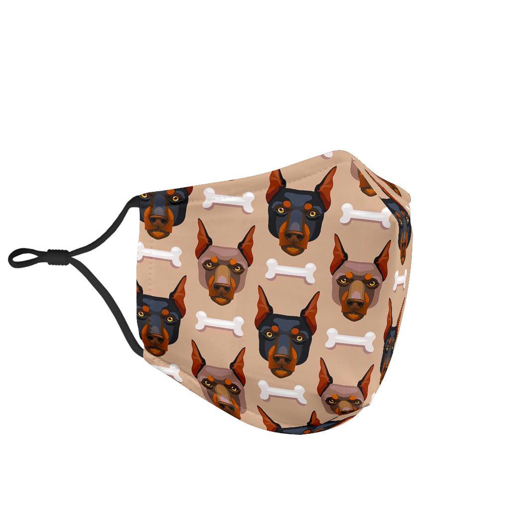 Doberman Dog Print Pattern Face Mask-grizzshop