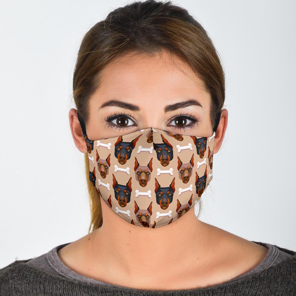 Doberman Dog Print Pattern Face Mask-grizzshop